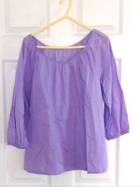Women's Lavender Peasant Top - Lightweight Long Sleeve